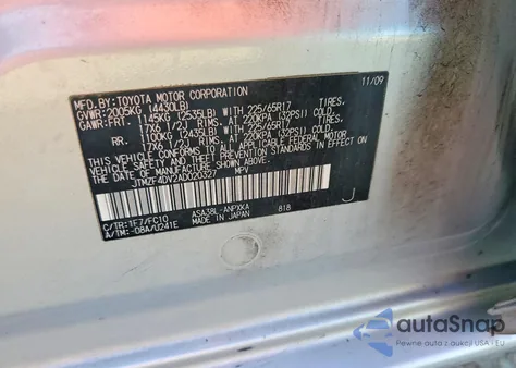 2010 Toyota Rav4 z USA, uszkodzony, nr VIN JTMZF4DV2AD020327